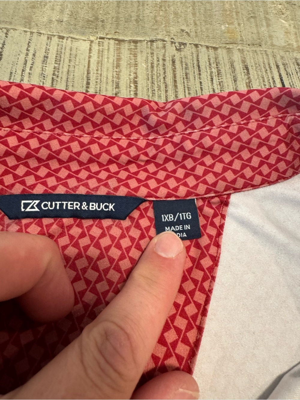 Cutter & Buck Red Micro-Pattern Polo - Picture 2 of 4